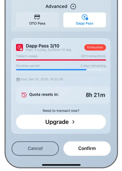 Coinductor app screen for Select it on Pre-flight