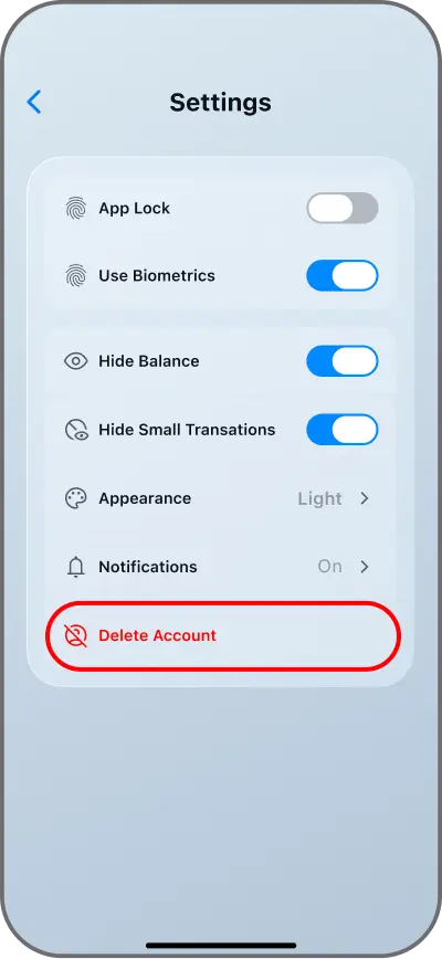 Coinductor app screen for Review destructive actions carefully