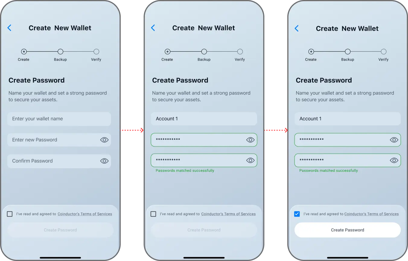 Coinductor app screen for Create local protection