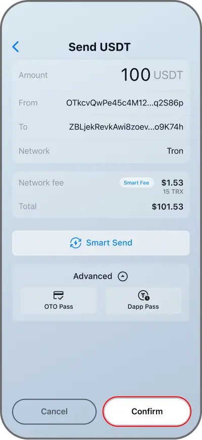 Coinductor app screen for Return and approve